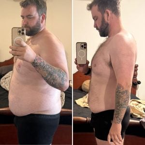 Recomp Clinic 1:1 coaching client before and after body transformation