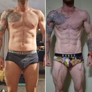 Recomp Clinic 1:1 coaching client before and after body transformation